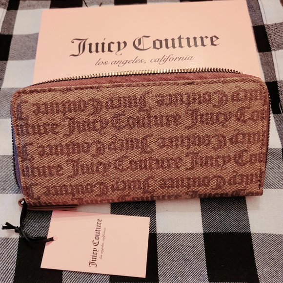 Juicy Couture | NEW Zip Wallet in Chestnut Logo Gold Detail, In Box, NWT - Picture 2 of 7